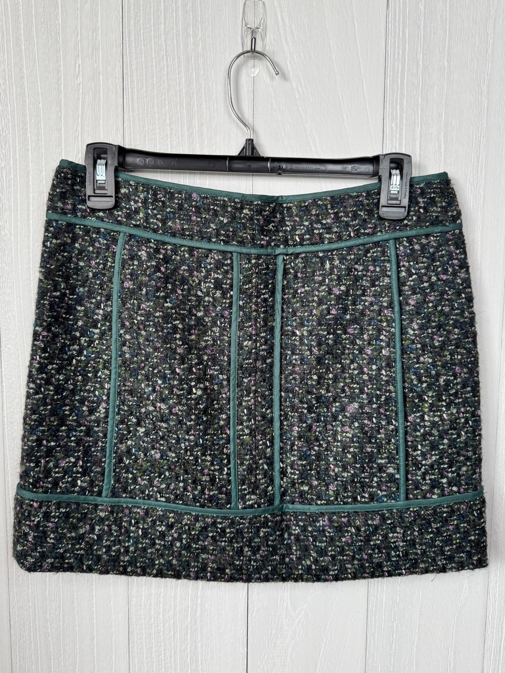 J.Crew Moss Tweed Wool Blend Mini Skirt in Evergreen 4